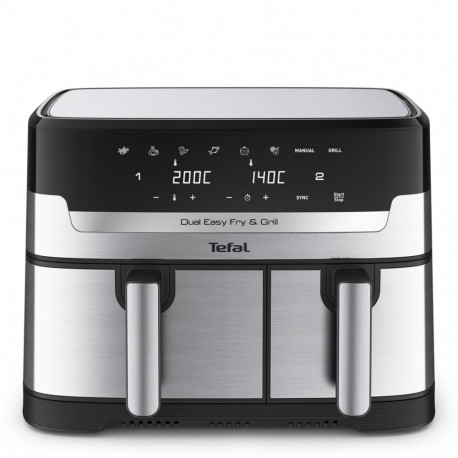 Air Fryer - Tefal Dual Easy Fry & Grill Ey905d, Black