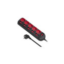 Power Extension - Maclean MCE204 1.5m 5 AC Outlets Indoor Red, Black