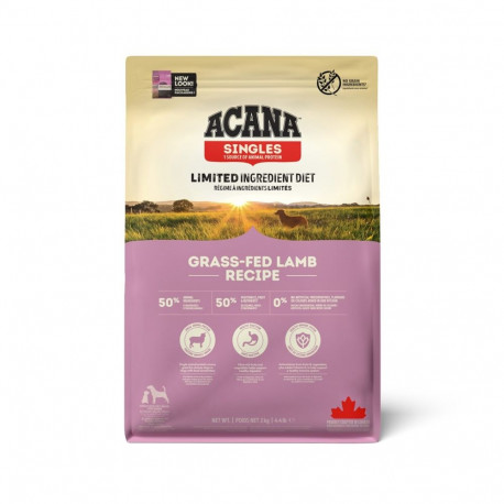 Dog Food - ACANA Singles Grass-Fed Lamb Dry 2kg Gluten-Free