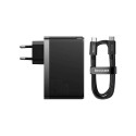Charger - Baseus GaN5 Pro 140W 2xUSB-C 1xUSB-A + USB-C Cable Black