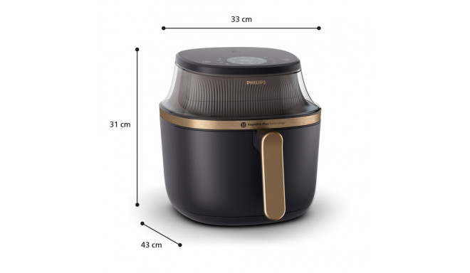 Air Fryer - Philips 3000 Series NA332/00 6.2L 1700W Hot Air Fryer Black