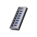 USB Hub - UNITEK 7-in-1 with Switches 4K@60Hz, 7 USB 3.0 Type-A, 100W PD, SD Reader