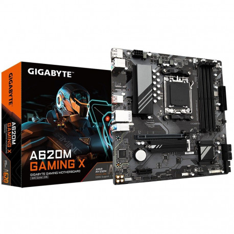 Motherboard - GIGABYTE A620M GAMING X, Supports AMD Ryzen 8000 CPUs, 8+2+1 Phases Digital VRM, up to