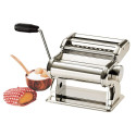 Manual Pasta Machine - GEFU Pasta Perfetta Brillante, Silver
