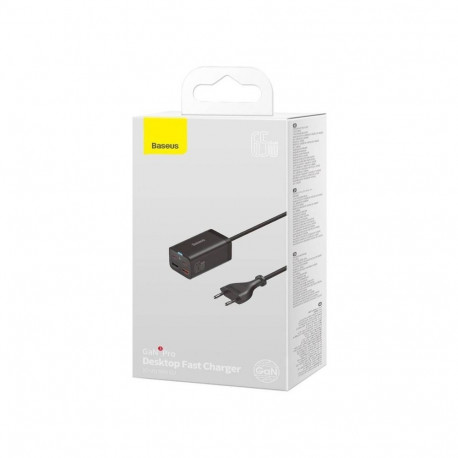 Adapter - Baseus GaN3 Pro 65W AC Indoor Mobile Phone, Tablet Black