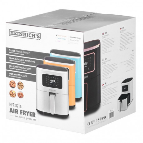 Hot Air Fryer - Heinrich's HFR 8216 5L 1450W Yellow