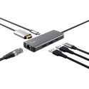 USB Hub - Trust Dalyx 1000 Mbit/s 3840 x 2160 60 Hz Ethernet 2x USB 2.0 2x USB Type-C Silver