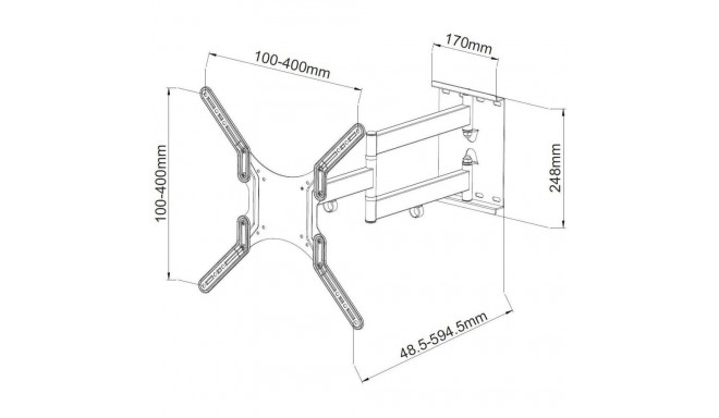 TV Wall Mount - Techly 23-55 Universal LCD Bracket ICA-PLB 136M Black