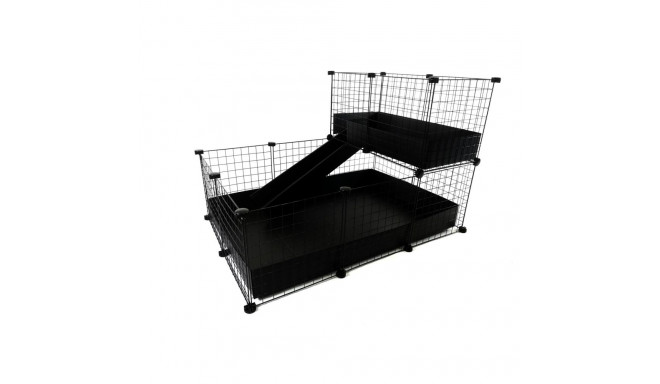 Cage - C&C Modular 3x2 + Loft 2x1 with Ramp Black