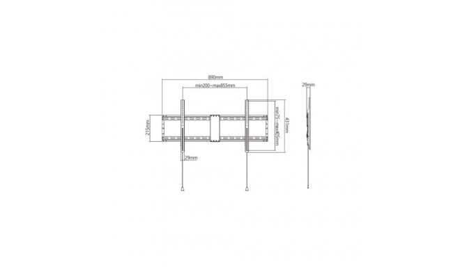 TV Mount - Gembird WM-90F-01 Supports TVs up to 90" and 70 kg Black