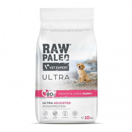 Dog Food - RAW PALEO Ultra Pork Puppy 10kg RAW PALEO Ultra Pork Dry Dog Food for Medium & Large Pupp