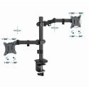 Monitor Arm - Gembird Ma-d2-03 Adjustable Desk Mounted Double Monitor
