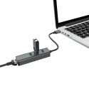 USB Hub - VAKOSS HUB USB 3.0 +RJ45 ETHERNET TC-4502X Aluminium Grey