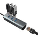 USB Hub - VAKOSS HUB USB 3.0 +RJ45 ETHERNET TC-4502X Aluminium Grey