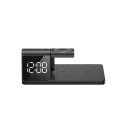 Wireless Charger - Havit W3042 3-in-1 with Alarm Clock and Night Light, 15W, USB & USB Type-C, Black