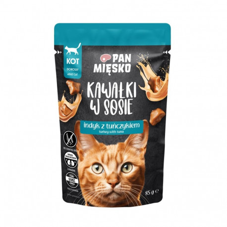 Cat Food - PAN MIĘSKO Turkey & Tuna in Sauce - 85g Pan Mięsko Turkey & Tuna Wet Cat Food - 85g