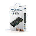SSD Enclosure - Gembird EE2280-U3C-03 USB 3.1 RGB Aluminum Black
