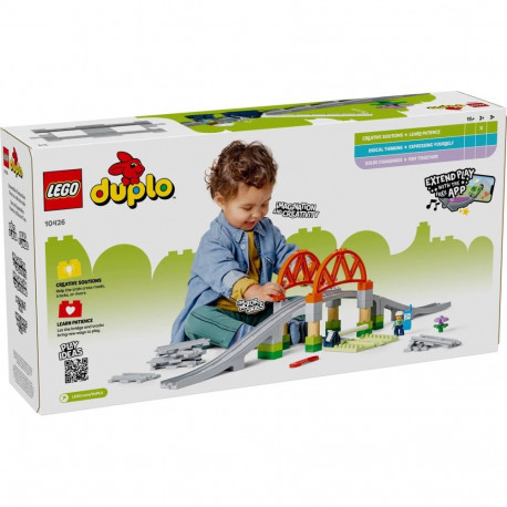 Construction Set - LEGO DUPLO TOWN 10426 Bridge and Railway Tracks 42 Elements