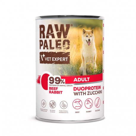 Dog Food - RAW PALEO Duoprotein Beef & Rabbit 400g RAW PALEO Duoprotein Beef & Rabbit Wet Dog Food 4