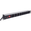 Power Strip - Intellinet 19" 1U Rackmount 8-Way Type F Aluminium
