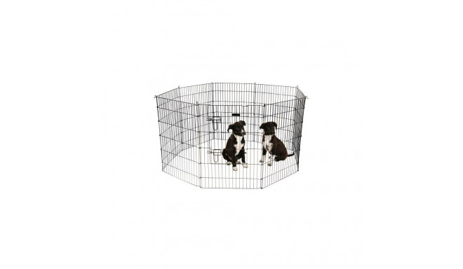 Animal Playpen - KERBL Run 8-Piece Modular 57x78 cm for Small Pets Black