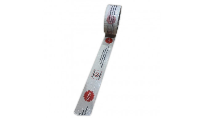 Safety Tape - BSTech STOP 48mm x 100m White, Black/Red Print (6 pcs)
