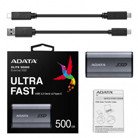 External Hard Drive - Adata Se880 500gb Wi-Fi Gray
