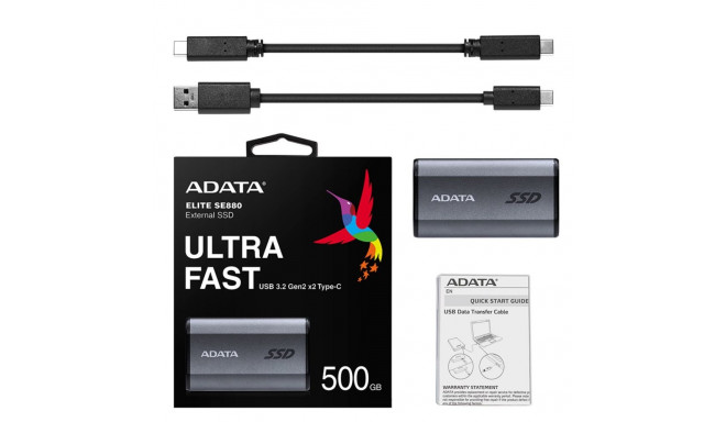 External Hard Drive - Adata Se880 500gb Wi-Fi Gray