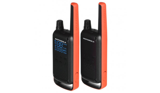 Two-Way Radio - Motorola T82 16 Channels 10,000m Range Rechargeable Black, Orange