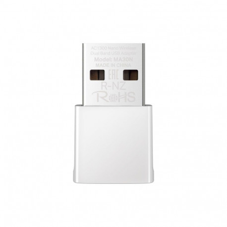Network Adapter - Mercusys MA30N Dual-Band USB 2.0 White Mercusys MA30N Network Adapter - 300Mbps Wi