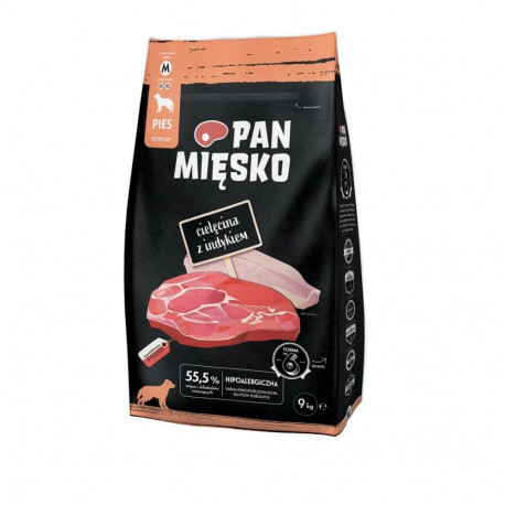 Dry Dog Food - PAN MIĘSKO Veal & Turkey 9kg Medium Breed
