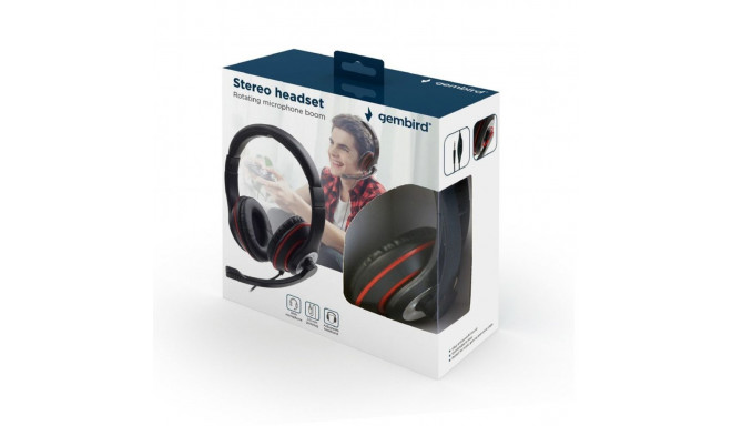 Gaming Headset - Gembird Mhs-03-bkrd Wired Headband Black/red