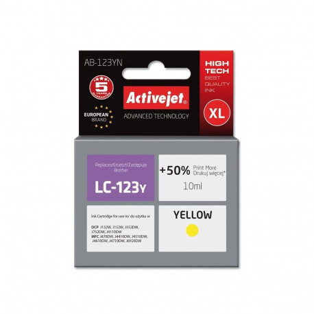 Ink Cartridge - Brother Lc123y 10ml Yellow