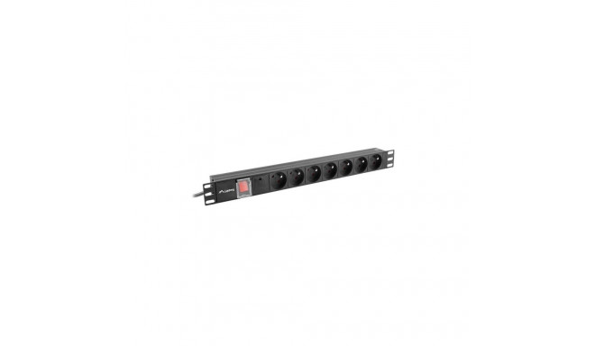 Power Strip - Lanberg PDU 1U 16A 7x230V 2m Black