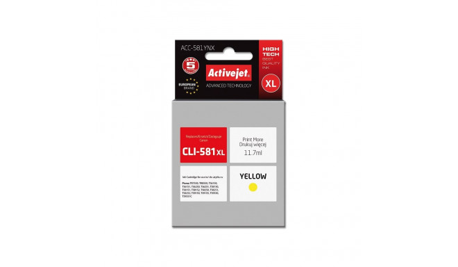 Ink Cartridge - Activejet ACC-581YNX 11.7ml High Yield Yellow