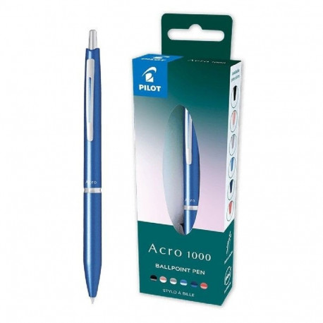 Pastapliiats Pilot Acro 1000 taevasinine metallkorpus, kinkekarbis, must südamik 1,0