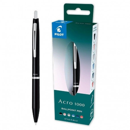 Pastapliiats Pilot Acro 1000 must metallkorpus, kinkekarbis, must südamik 1,0