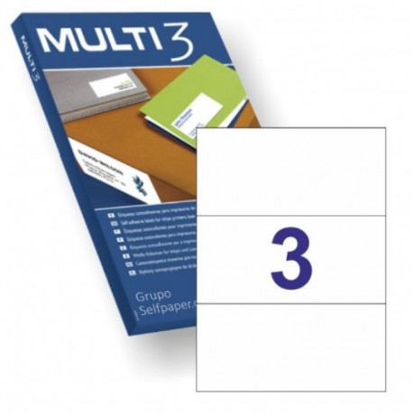 Etikett iseliimuv MULTI3 210x99mm, 3 tk A4 lehel, 100l/pk