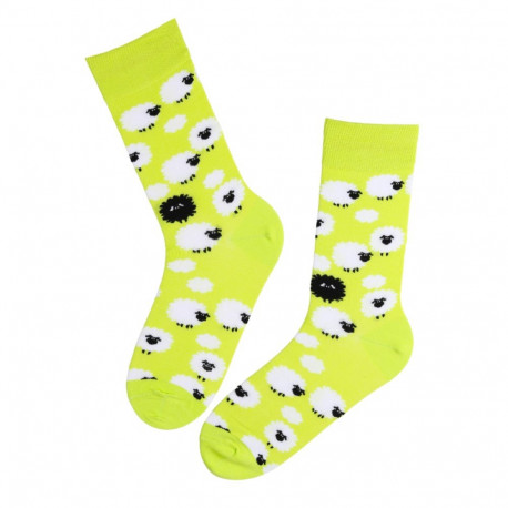 SOKISAHTEL SHEEP rohekad puuvillased musta lamba sokid 444, 446