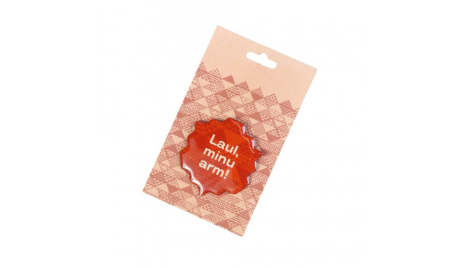 SOKISAHTEL 2019.a juubelipeo Laul MINU ARM nõelkinnitusega pruun metallist rinnamärk 425