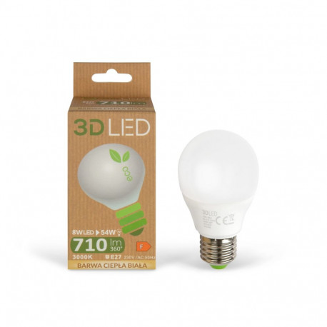 3D LED Eco pirn kuul E27 8W
