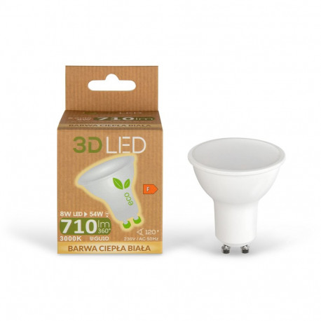 3D LED Eco pirn GU10 8W