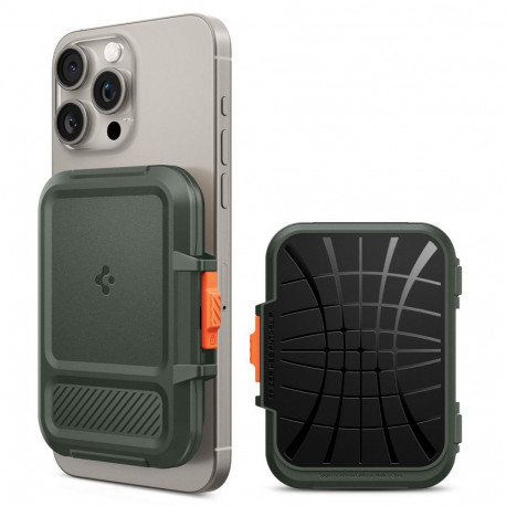 SPIGEN LOCK FIT MAGSAFE UNIVERSAL MAGNETIC CARD HOLDER MILITARY GREEN