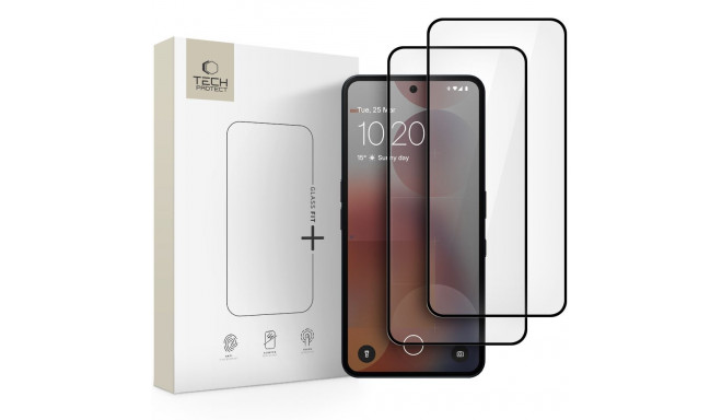 SZKŁO HARTOWANE TECH-PROTECT GLASS FIT+ 2-PACK NOTHING PHONE 3 / 3A / 3A PRO / CMF PHONE 2 PRO BLACK