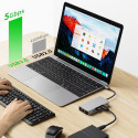 TECH-PROTECT HB05 HUB ADAPTER 9IN1 TYPE-C + USB2.0 + USB3.0 + HDMI 4K 60HZ + SD/TF + PD100W + RJ45 1