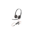POLY Blackwire 3225 Stereo Wired Headset, USB-A, Black