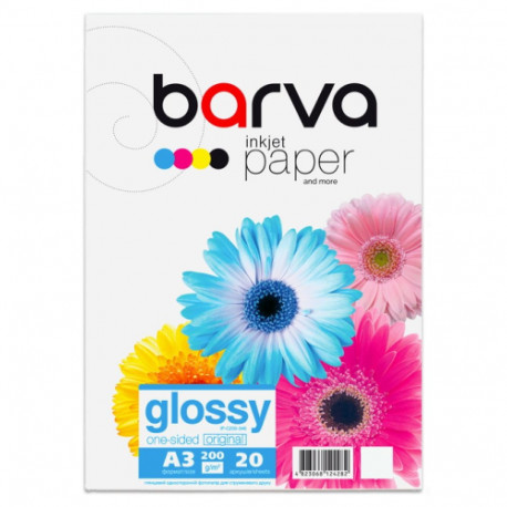 Photo Paper Barva (IP-C200-346) Glossy, 200 g/m², A3, 20 sheets