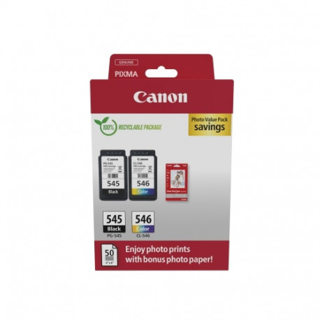 Canon PG-545/CL-546 (8287B008) Ink Cartridge Multipack, BK/CMY