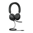 Jabra Evolve2 40 SE UC Stereo Wired Headset, USB-C, Black