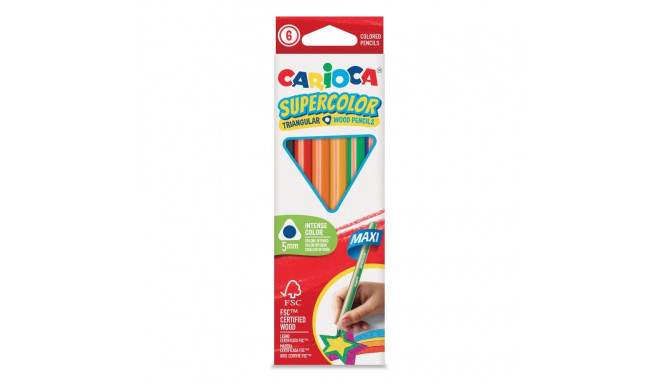 Värvipliiatsid CARIOCA SUPERCOLOR MAXI, 6 värvi